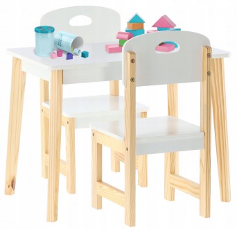 Білий столик з масиву дерева - ідеальний предмет меблів для кожної дитини. Стіл . . фото 6