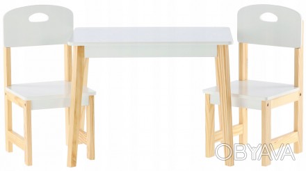 Білий столик з масиву дерева - ідеальний предмет меблів для кожної дитини. Стіл . . фото 1