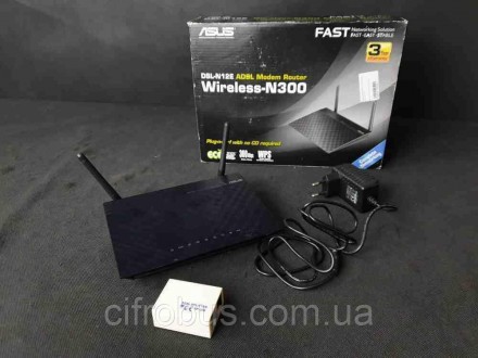 Wi-Fi-ADSL2+ роутер, стандарт Wi-Fi: 802.11n, макс. швидкість: 300 Мбіт/с, комут. . фото 2