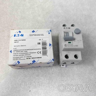Дифференциальный автоматический выключатель Eaton HNB-C16/1N/003
Номинальный ток. . фото 1