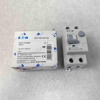 Диференціальний автоматичний вимикач Eaton HNB-C16/1N/003
Номінальний струм 16 А. . фото 6