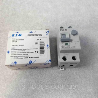 Дифференциальный автоматический выключатель Eaton HNB-C16/1N/003
Номинальный ток. . фото 2
