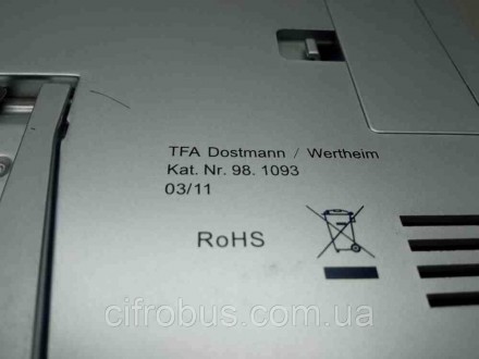 TFA Dostmann 200x19x170 мм с фоторамкой. Часы. Будильник. 
Календарь. Метеостанц. . фото 4
