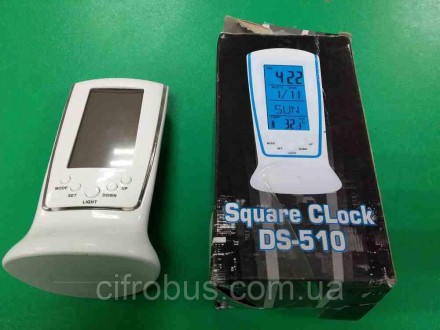 Square Clock SQ-510 - Оригинальные многофункциональные часы - будильник с термом. . фото 4