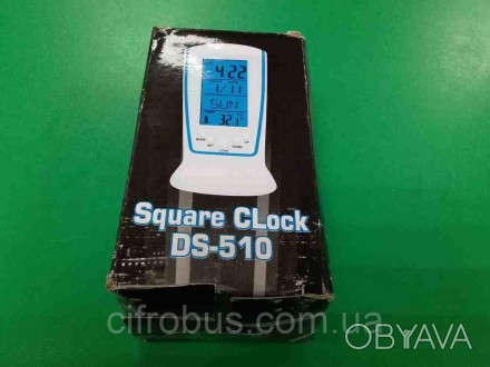 Square Clock SQ-510 - Оригинальные многофункциональные часы - будильник с термом. . фото 1