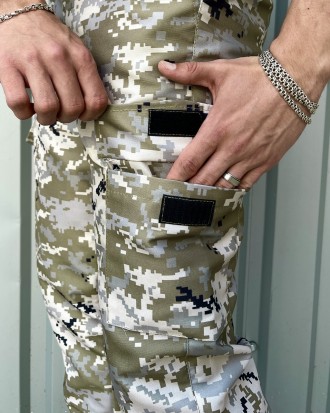 Чоловічі тактичні штани зсу, літні військові штани карго з кишенями та з манжета. . фото 2