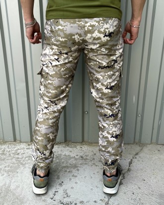 Чоловічі тактичні штани зсу, літні військові штани карго з кишенями та з манжета. . фото 3