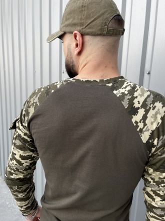 Армейская тактическая футболка зсу с длинным рукавом, мужской военный лонгслив с. . фото 10