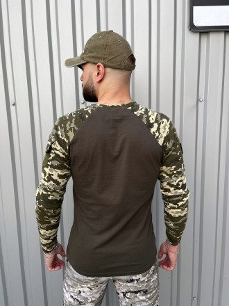 Армейская тактическая футболка зсу с длинным рукавом, мужской военный лонгслив с. . фото 4