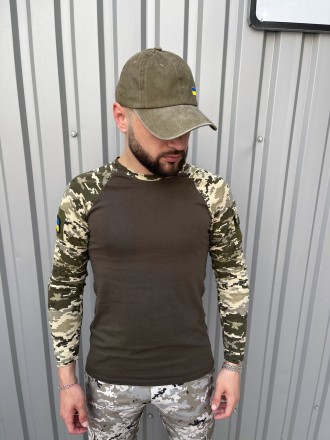 Армейская тактическая футболка зсу с длинным рукавом, мужской военный лонгслив с. . фото 5