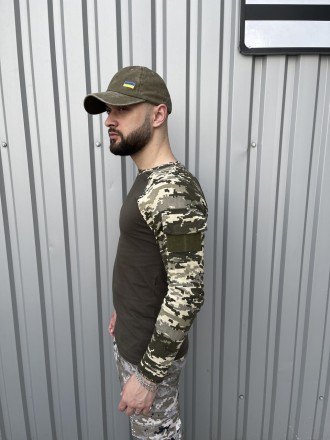 Армейская тактическая футболка зсу с длинным рукавом, мужской военный лонгслив с. . фото 6