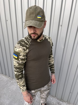 Армейская тактическая футболка зсу с длинным рукавом, мужской военный лонгслив с. . фото 7