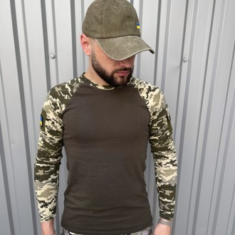 Армейская тактическая футболка зсу с длинным рукавом, мужской военный лонгслив с. . фото 2