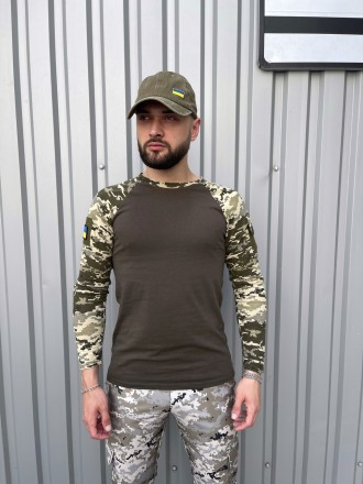 Армейская тактическая футболка зсу с длинным рукавом, мужской военный лонгслив с. . фото 3