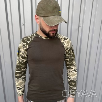 Армейская тактическая футболка зсу с длинным рукавом, мужской военный лонгслив с. . фото 1