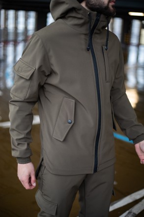 Чоловічий тактичний костюм Softshell Intruder хакі, куртка з капюшоном і штани з. . фото 10