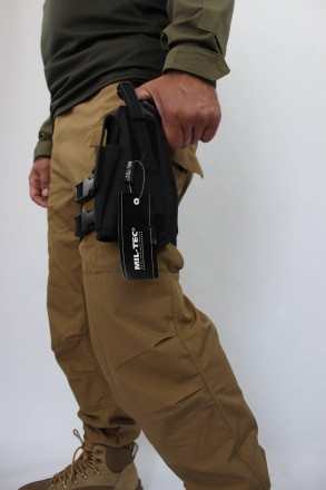 Набедренная кобура левая для пистолета на ногу тактическая черная на бедро MIL-T. . фото 3
