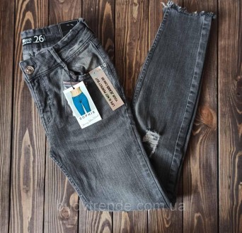 Женские джинсы 26 и 28 размер с потертостями серого цвета FB Sister Skinny (низк. . фото 3