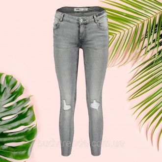 Женские джинсы 26 и 28 размер с потертостями серого цвета FB Sister Skinny (низк. . фото 4