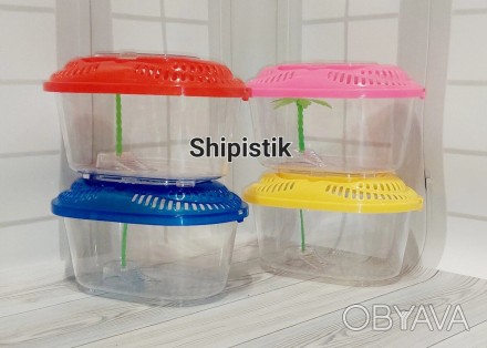 Пластиковый контейнер для содержания насекомых и для транспортировки небольших р. . фото 1
