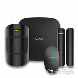 У комплекті бездротові: розумна централь Ajax Hub 2, датчик руху Ajax MotionProt. . фото 1