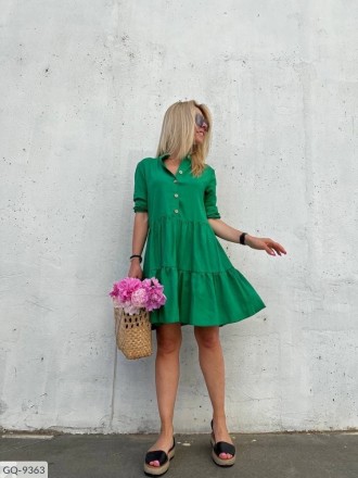 Арт.: GQ-9366
Платье со стойкой Ткань: лён Цвет: зелёный, чёрный, хакки , малина. . фото 8