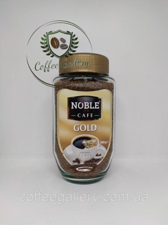 Кава Noble Gold - натуральна розчинна кава, виготовлена із спеціально обсмажених. . фото 2