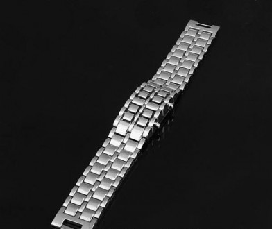 LED часы-браслет Iron Samurai, Айрон Самурай серебристый с синими светодиодамиЧа. . фото 6