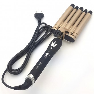 Плойка Пять Волн Для Завивки Волос Щипцы Gemei Gm 2933 Золотисто-черный (351724). Киев. фото 1