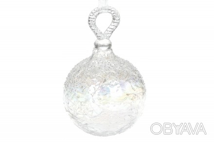 Елочный шар с покрытием лёд, 10см, цвет - бриллиантовый прозрачный
Материал стек. . фото 1