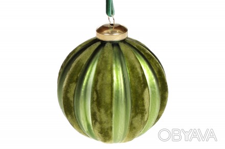 Елочный шар с матовым и бархатным покрытием, 8см, цвет - лесной зелёный
Материал. . фото 1