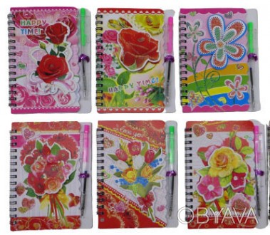 Блокнот "Цветы 3D" на спирали с ручкой, 36 листов А6
Цена указана за упаковку 12. . фото 1