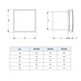 Вентиляторы Е-extra серии EET с декоративной передней крышкой, предназначены для. . фото 5