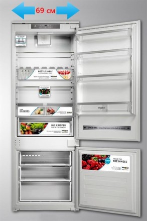 Первый и единственный встраиваемый холодильник 69 см шириной
Самый большой объем. . фото 2