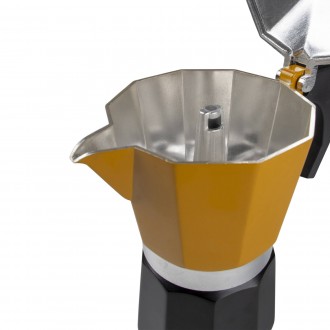 Гейзерная кофеварка Bo-Camp Hudson 6-cups Yellow/Black — это стильный диза. . фото 5