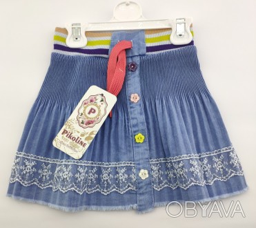 
Турецкая джинсовая юбка для девочки. Украшена по кругу кружевом. Пояс затягивае. . фото 1