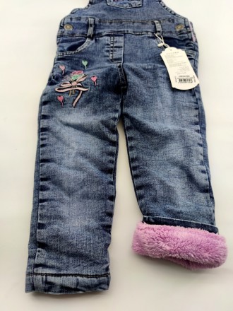 
Турецкий комбинезон для девочки. Сделан из легкой джинсовой ткани, утеплен трав. . фото 3