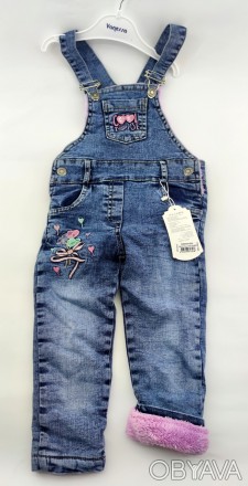 
Турецкий комбинезон для девочки. Сделан из легкой джинсовой ткани, утеплен трав. . фото 1