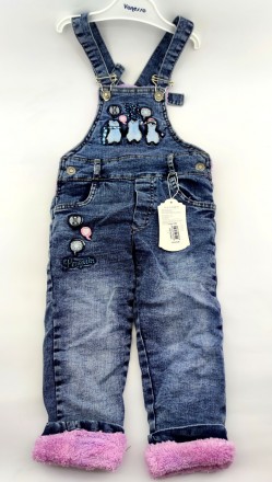 
Турецкий комбинезон для девочки. Сделан из легкой джинсовой ткани, утеплен трав. . фото 2