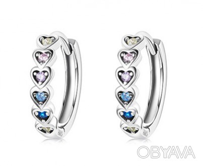 Серебряные женские серьги с фианитами, стерлинговое серебро S 925 проба