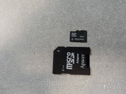 MicroSD 4gb + adapter - компактное электронное запоминающее устройство, использу. . фото 1