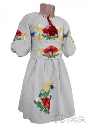 Платье клеш вышитая с поясом
размер по росту 92-128
Рукав - 3/4
ткань - Лен габа. . фото 1