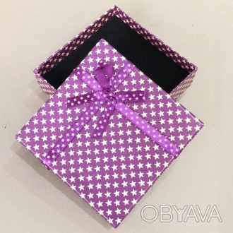 Подарочная коробочка для украшений Звездочка однотонная фиолетовая средняя 12 шт. . фото 1