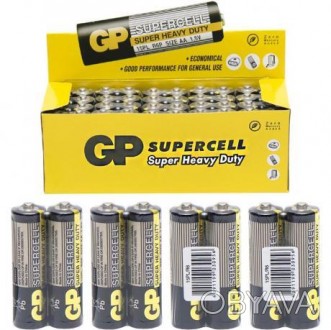 Батарейка GP SUPERCELL 15PL-S2 сольова R6, AA GP-030956. Блистер 2 штуки. В упак. . фото 1