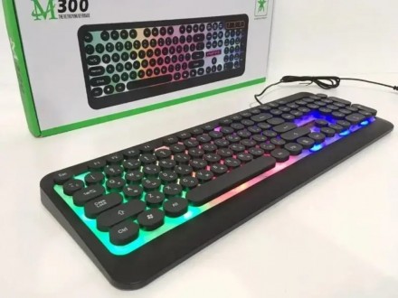 
 Игровая клавиатура М300 - проводная клавиатура с LED подсветкой классического . . фото 2
