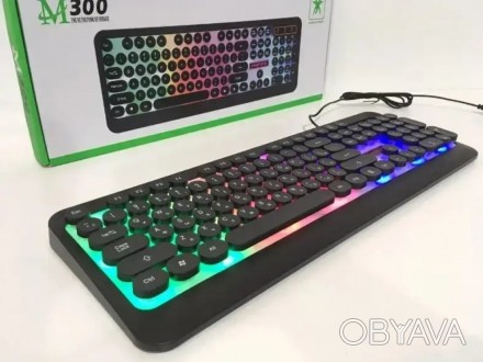 
 Игровая клавиатура М300 - проводная клавиатура с LED подсветкой классического . . фото 1