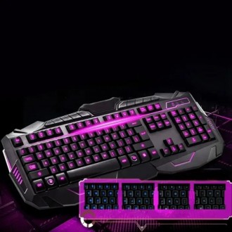 
 Профессиональная игровая проводная клавиатура с мышкой в комплекте V-100 – это. . фото 4