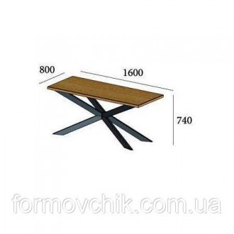 Стол в стиле лофт Икс 1600х800 Назначение: обеденный, офисный, рабочий Производи. . фото 3