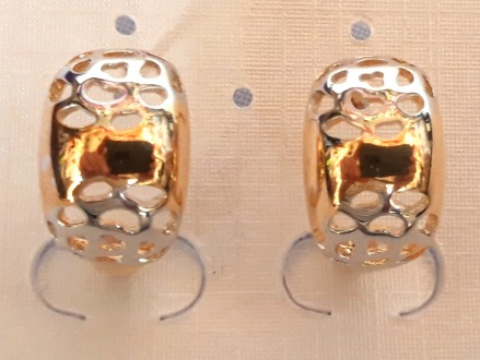 Серьги Xuping классические кольца ажурные. В основе изделия использована экологи. . фото 3