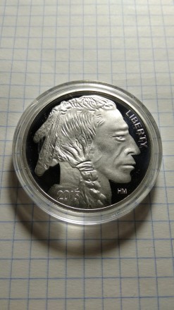 Памятна монета США Собода індіанець 2015. Розмір: 40*3 мм. Матеріал: silver plat. . фото 3